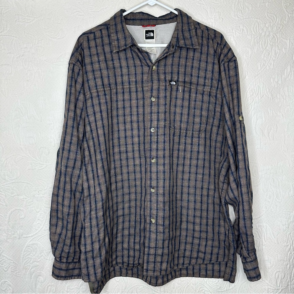 The North Face VTG Y2K Brown/Black Button-Down Shirt